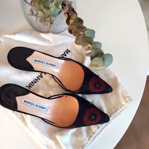 Manolo Blahnik kitten heel mules